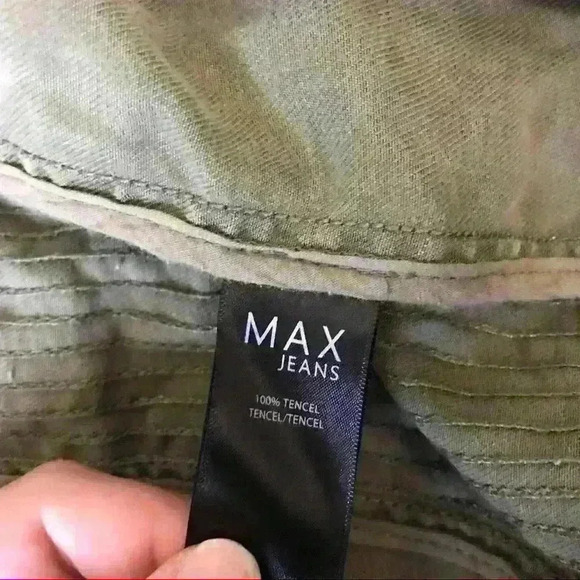 Max Jeans Olive Green Tencel Military Style Zip Jacket - Picture 6 of 14